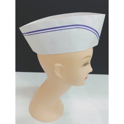 Paper Chef Hat - Blue Line